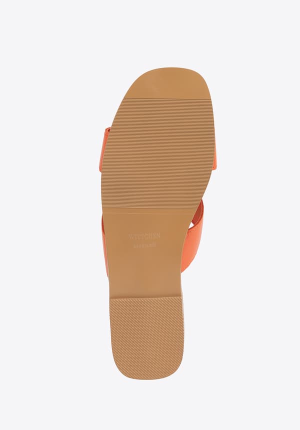 Wittchen Dam Läder H-formade Tofflor Orange Naturläder
