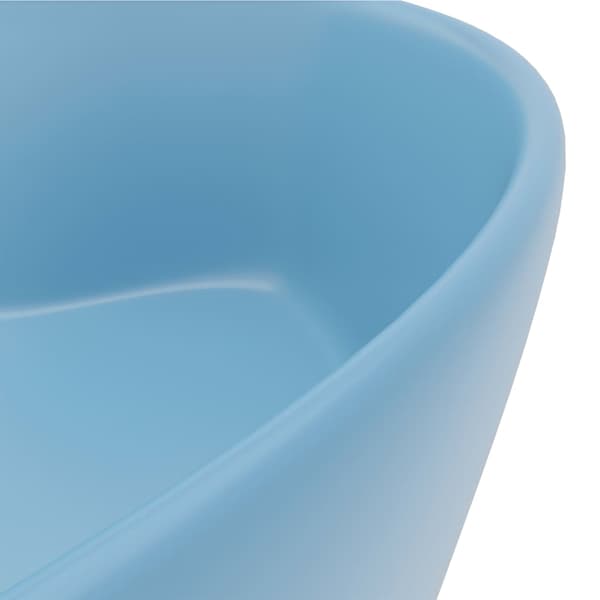 vidaXL håndvask med overløb matblå 36x13 cm keramik