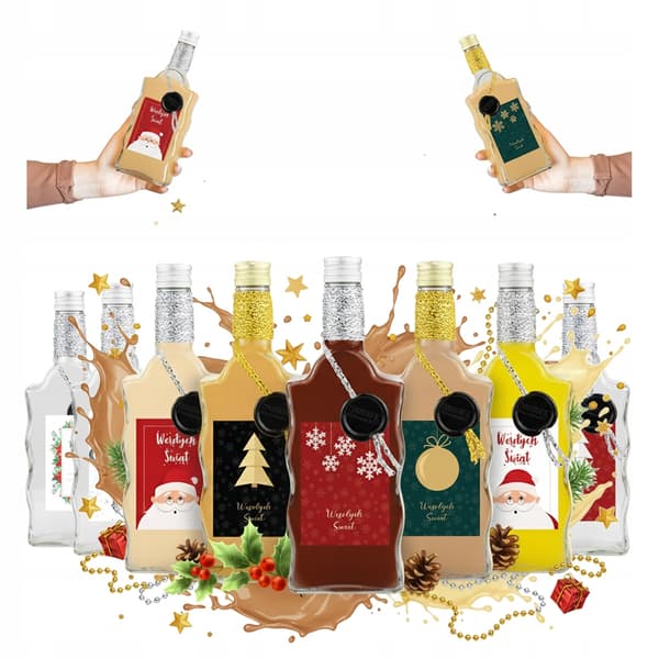 5x julklappsflaskor OZDONA WAVE 500ml för vintinkturer SET