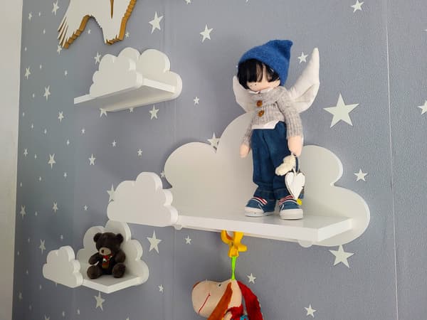 Cloud Shelves Set om 3 FANTASY EXTRA med galgar - Prestige