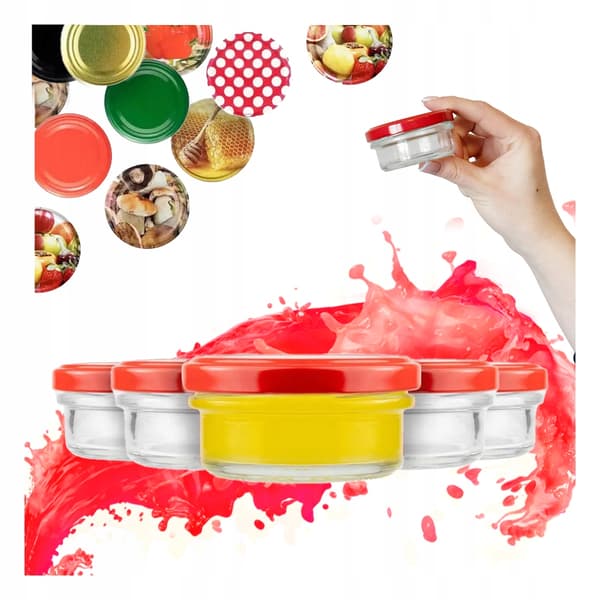 50x burkar 65 ml + lock honung sylt grädde ljus presentburkar