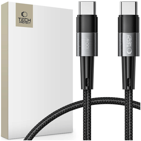 TECH-PROTECT ULTRABOOST TYPE-C KABEL PD100W/5A 25CM GRÅ