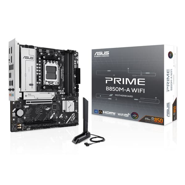 ASUS PRIME B850M-A WIFI-moderkort, Micro ATX, AM5