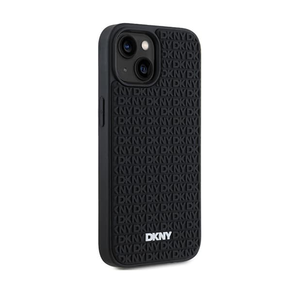 DKNY 3D Rubber Repeat Pattern - iPhone 15 / 14 / 13-skal (svart)