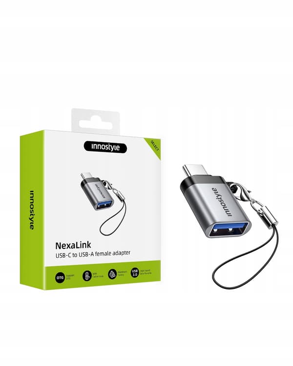 INNOSTYLE ADAPTER USB-A 3.0 TILL USB-C TILL USB TYP C 3A 5GBPS OTG