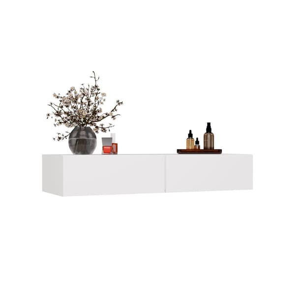 HÄNGANDE SMYCKESBORD MIKA 110 CM 2 LADDOR FÖR SOVRUM VIT