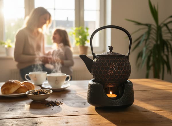 Støbejernskedel Bee 1,8L til te + tevarmer + gaffel