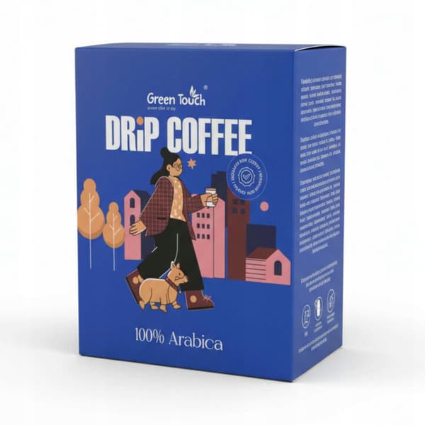 Set kaffe drypppose malen Brasilien Yellow Bourbon 10 g låda 8 st