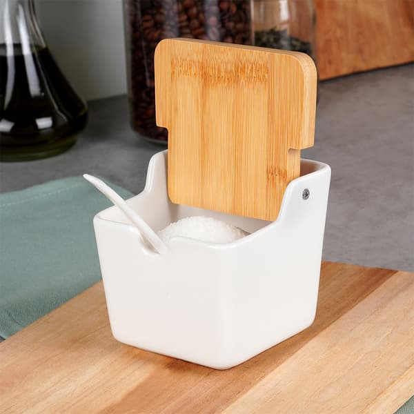 Vit keramisk sockerskål 250 ml