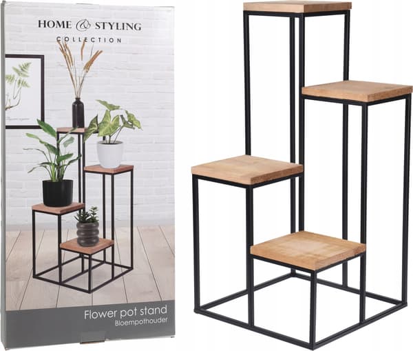 Metal stående blomsterstativ til blomster 68 cm