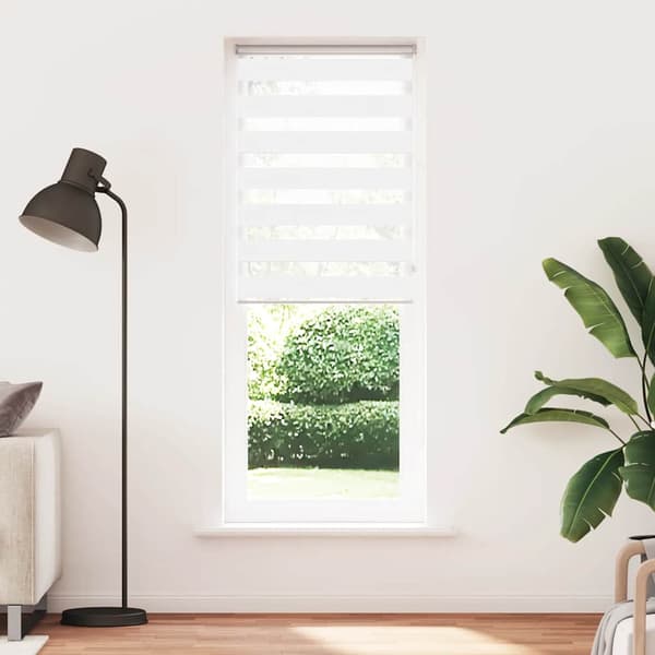 vidaXL Zebrarullgardin, vit, tygbredd 80,9 cm, polyester