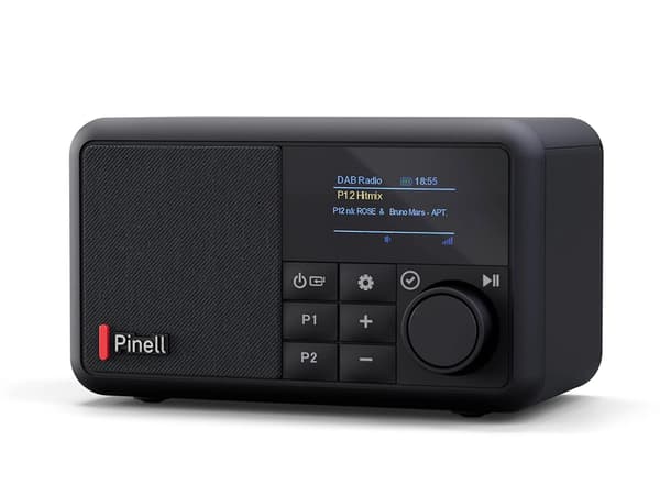 PREMIUM Pinell Compact bärbar DAB+/FM Bluetooth väckarklocka batteri 8 timmar