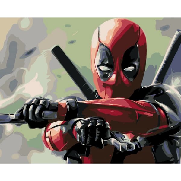 MÅLNING MED SIFFROR MED RAM Målningar - Deadpool Marvel 50x40 cm