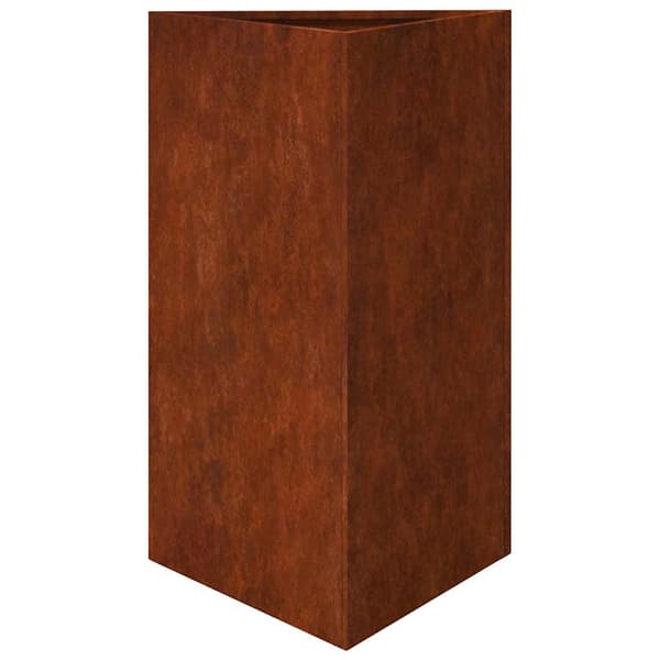 vidaXL Trädgårdskrukor 2 st triangulära 50x43x75 cm cortenstål