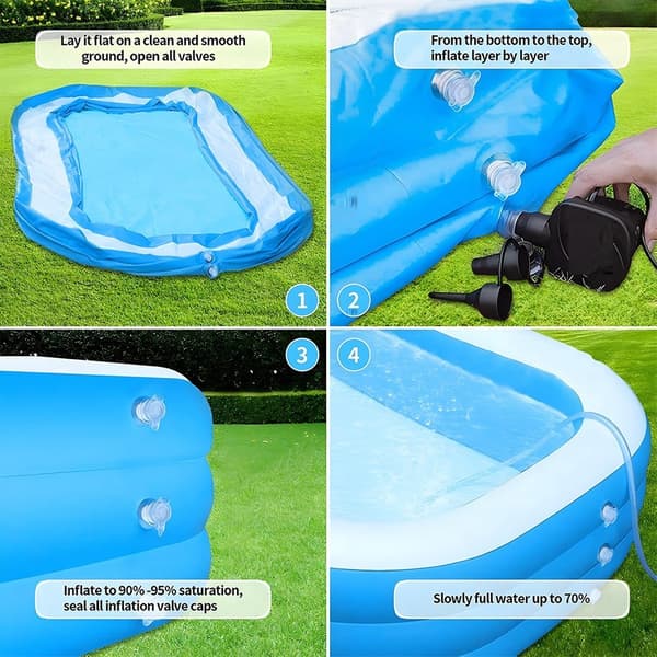 Oppustelig havepool 245x150x43 cm