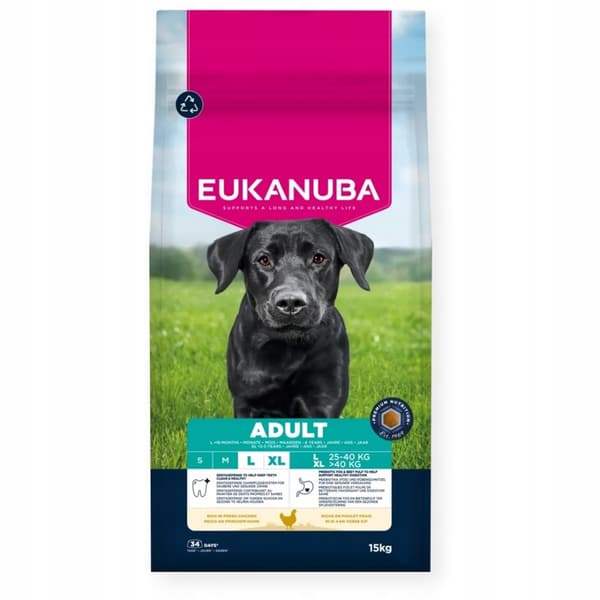 EUKANUBA torrfoder för vuxna stora hundar 15 kg kyckling