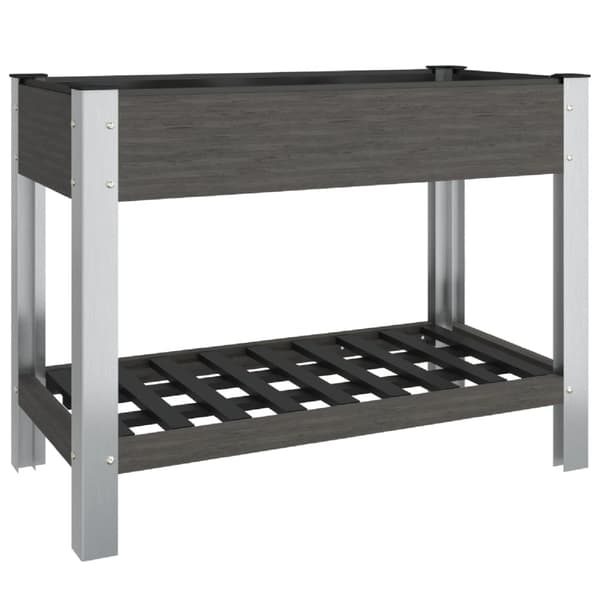 vidaXL Upphöjd kruka med hyllplan, grå, 100x50x75 cm, WPC