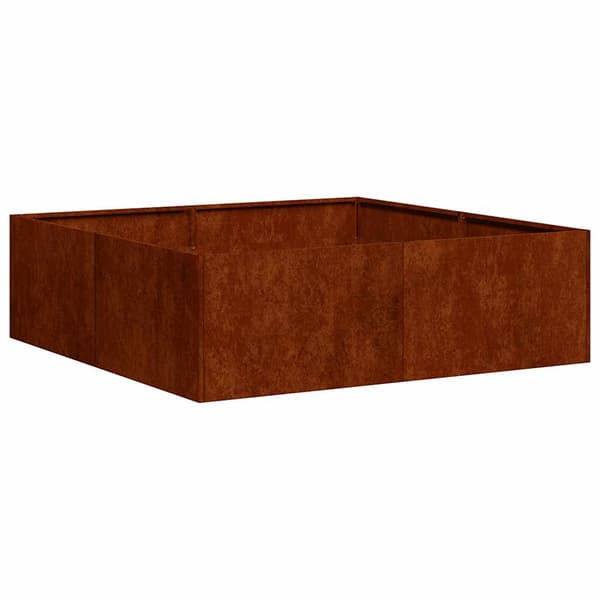 vidaXL rusten urtepotte 100x100x30 cm rustfrit stål