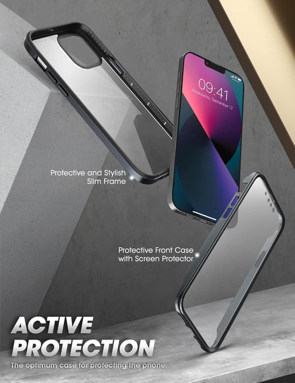ETUI TIL IPHONE 13 PRO MAX 6,7' (2021) SORT DOBBELT