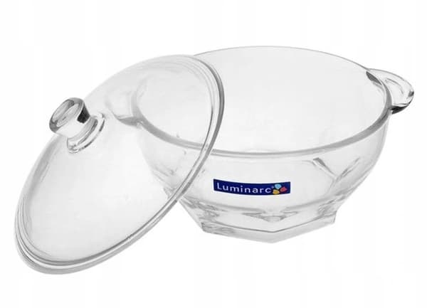 Värmebeständig glasvas med lock, 2,5 l