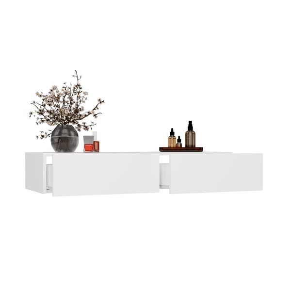 HÄNGANDE SMYCKESBORD MIKA 110 CM 2 LADDOR FÖR SOVRUM VIT