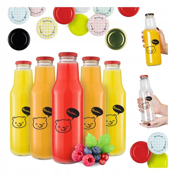 40x KUBUŚ-flaskor 750 ml med tryckflaskor för juice, vatten, sirap, juice, mjölk