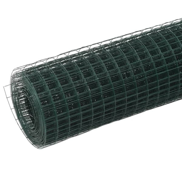 vidaXL stål- og PVC-nethegn 10x0,5 m grøn
