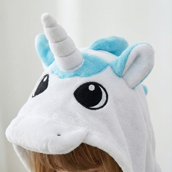 Kigurumi-pyjamas enhörning förklädnad vit barn 135-145 cm