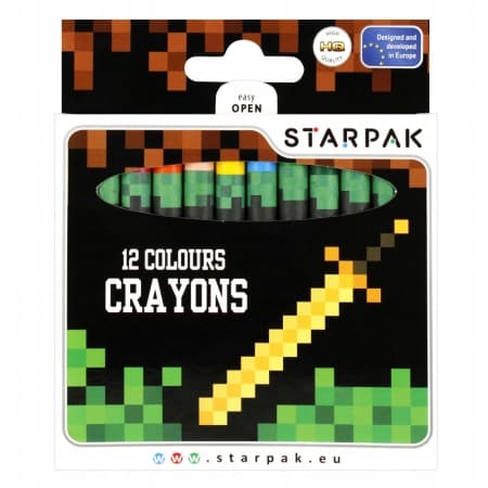 Pixel Game 12 Farvede Voksblyanter