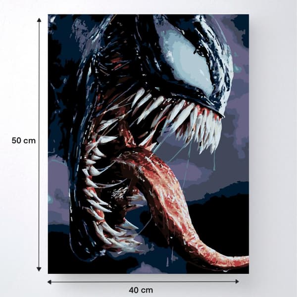 MALING EFTER TAL MED RAMME Malerier til maleri - Venom Marvel 40x50 cm