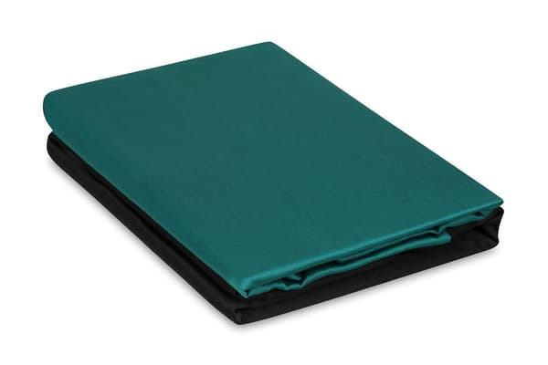 Satin Sengetøj 160x200 Dobbeltsidet Sort og Grøn