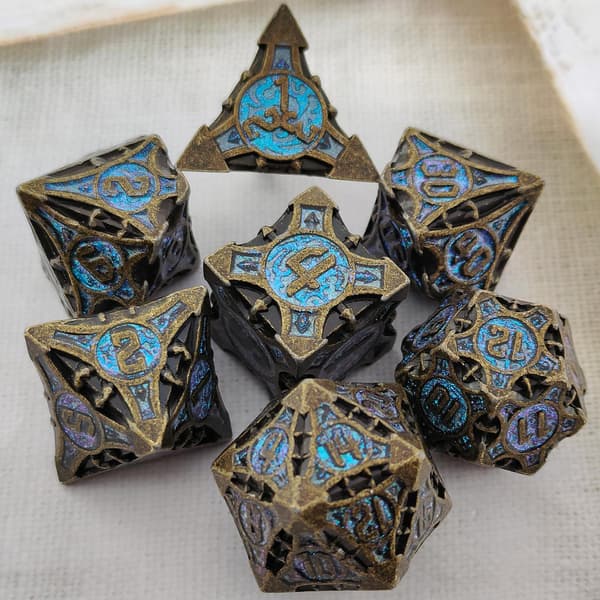 Galactic Portal RPG-tärningar i set med 7 metalltärningar