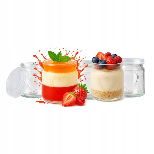 5x DESSERTBEHOLDERE 150 ml HJERTEGLAS Til Desserter Til Desserter