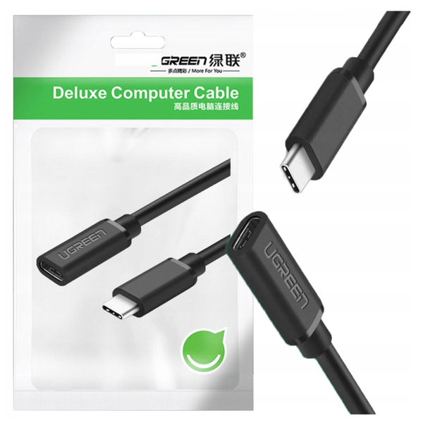 UGREEN ED008 USB-C 3.1 forlængerkabel, 4K, 60W, 0,5m (sort)