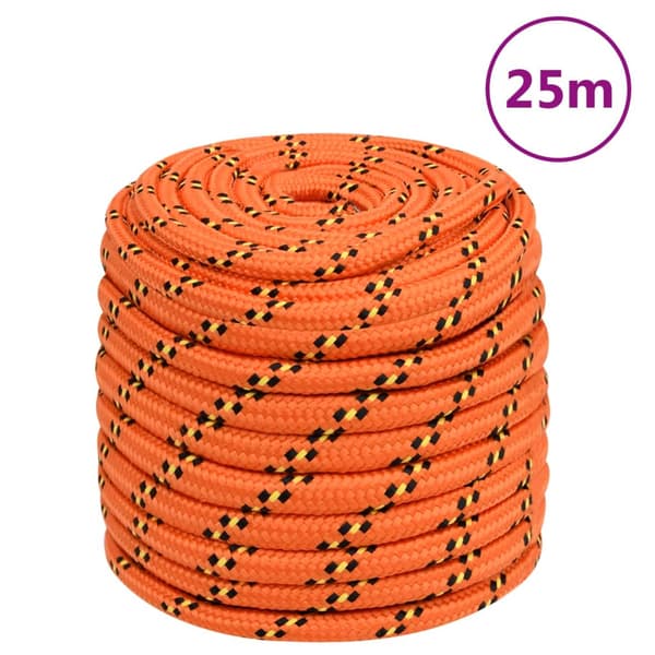 vidaXL Segelrep, Orange, 18 mm, 25 m, Polypropylen