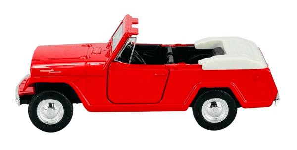 WELLY OLD TIMER 1967 JEEP JEEPSTER COMMANDO ROADSTER PUNAINEN 1:34 43826