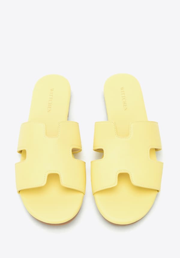 Wittchen dame gule flip-flops i økologisk læder