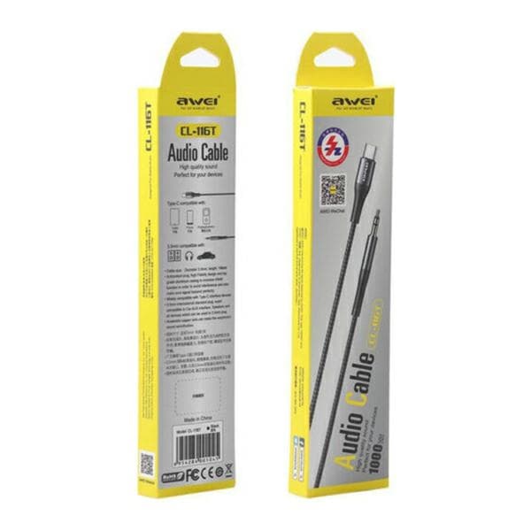AWEI Adapter CL-116T USB-C/Jack 3.5 svart