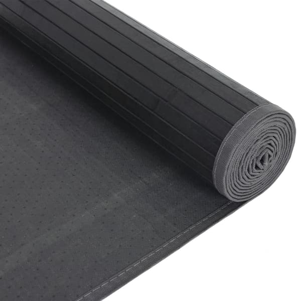 vidaXL Suorakulmainen matto, musta, 80x100 cm, bambu