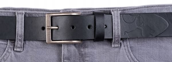 VILD jeans læderbælte herre sort ægte glatlæder str. 85 cm