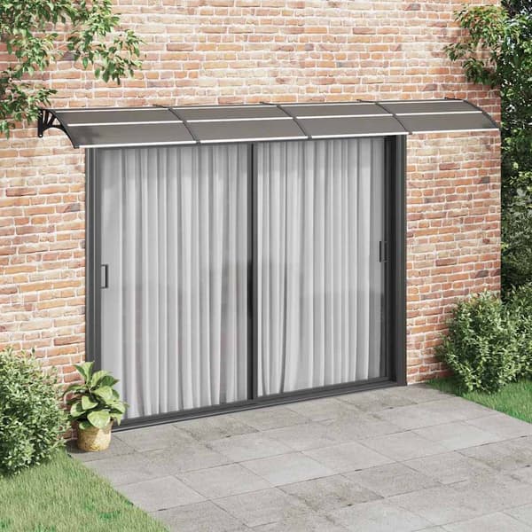 vidaXL dørmarkise sort 400x75 cm polycarbonat