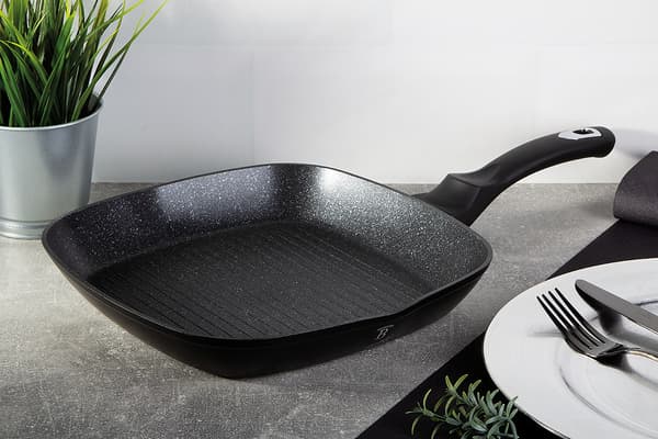 GRANIT GRILLPANDE 28 cm BERLINGER HAUS BH-1846 SORT SØLV