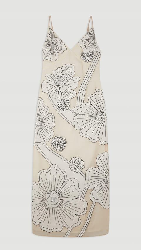 KAREN MILLEN PETITE KJOLE MED STROPPRINT 36 B1C