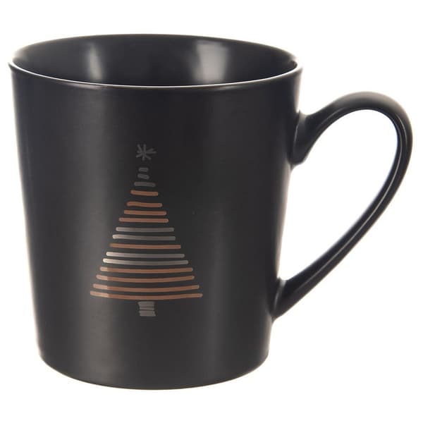 Porslinsmugg svart julgran 500 ml
