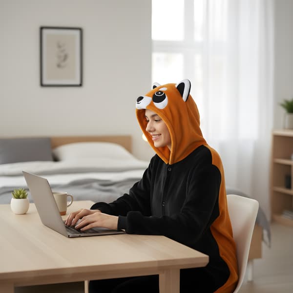 Pyjamas Onesie Kigurumi röd panda 145-155 cm