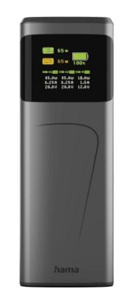 Powerbank HAMA Power Pack 20000 mAh High 65W Grå
