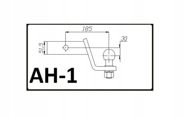 Trækkrog kugle ADAPTER USA Auto-Hak AH-1
