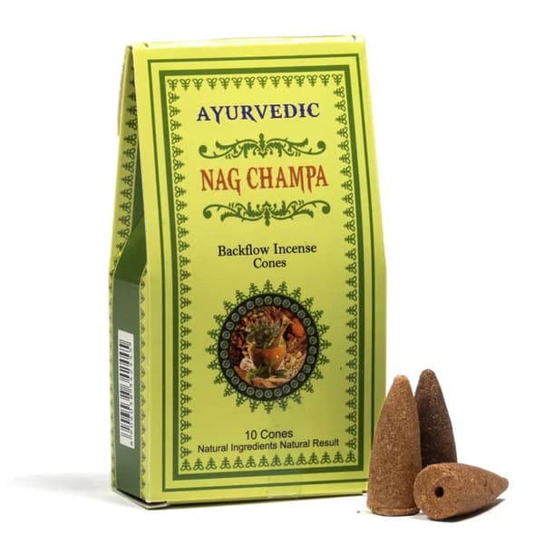 Ayurvedisk kegleformet backflow-røgelse Nag Champa