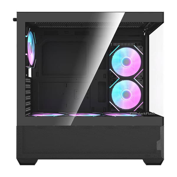 Darkflash DS900 AIR computerkabinet (sort) + 6 ARGB-blæsere