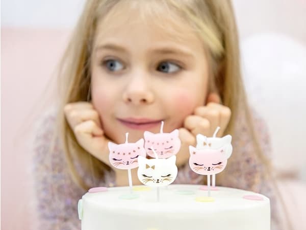 Födelsedagsljus för kattungar blandade 2 cm 6 st